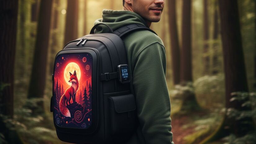 O painel de LED colorido na parte frontal permite exibir imagens, textos, emojis e animações/Gemini