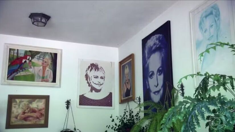 Dentro da resid&ecirc;ncia colonial, a apresentadora reserva salas exclusivas para guardar presentes e quadros pintados por admiradores. O espa&ccedil;o funciona como um museu afetivo de sua trajet&oacute;ria de sucesso na televis&atilde;o brasileira/Globo