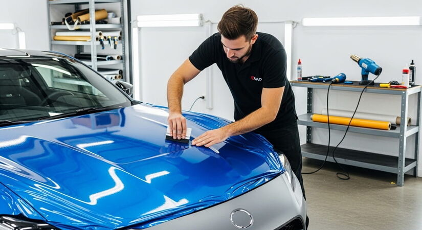 O envelopamento automotivo, feito com vinil autoadesivo, evoluiu drasticamente, oferecendo hoje desde acabamentos foscos até texturizados com durabilidade surpreendente / ImageFX