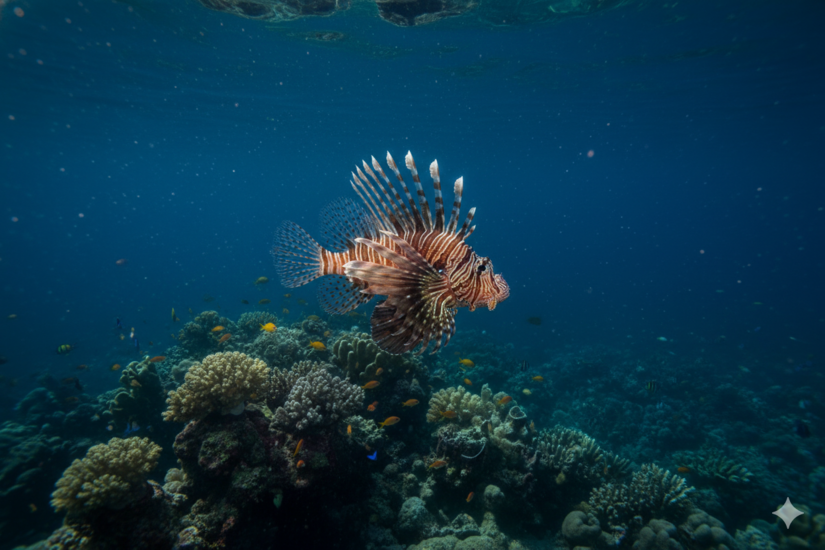 O peixe-leão é originário do Indu-Pacífico (águas quentes) / Foto ilustrativa - Gemini