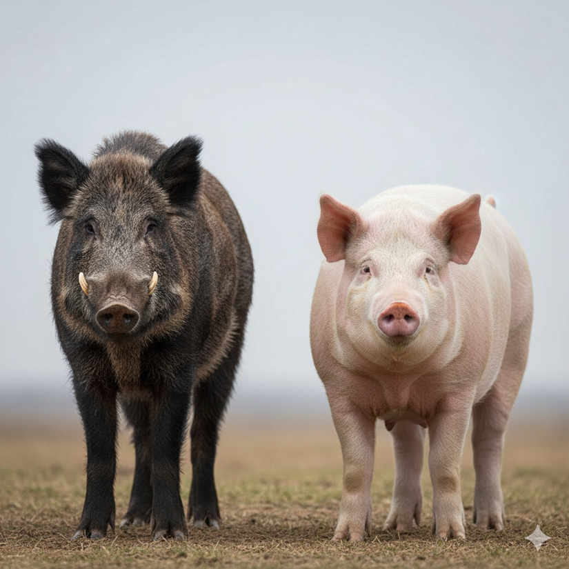 O 'javaporco' veio do cruzamento entre o javali europeu com o porco doméstico / Imagem ilustrativa - Gemini