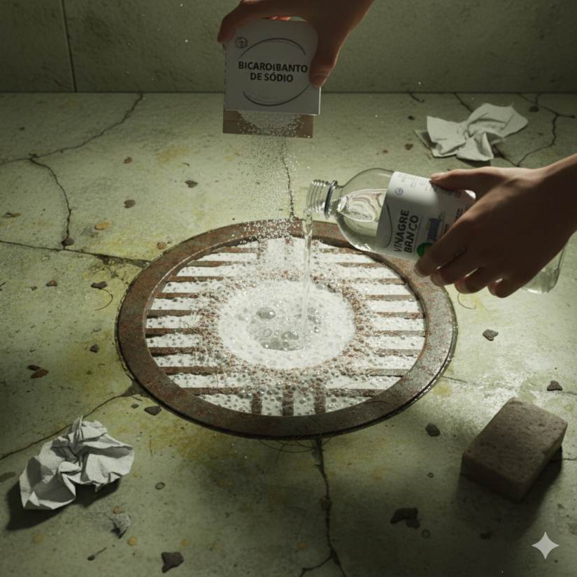 O bicarbonato de sódio junto ao vinagre branco funcionam muito bem contra esses odores / Gemini