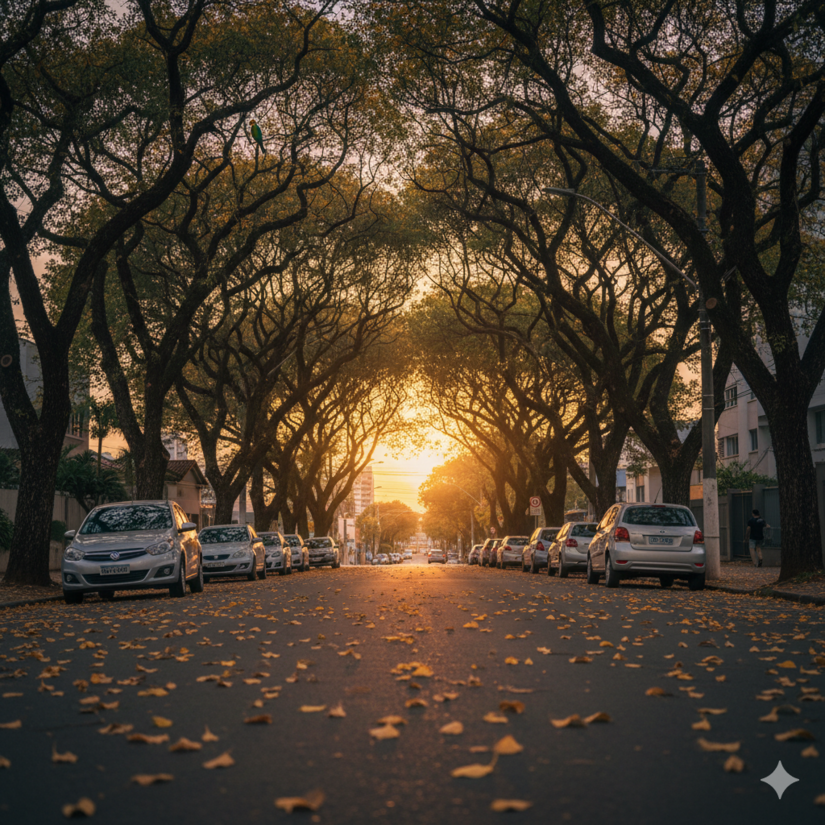 As árvores de Campo Grande formam cenários naturais cinematográficos / IA