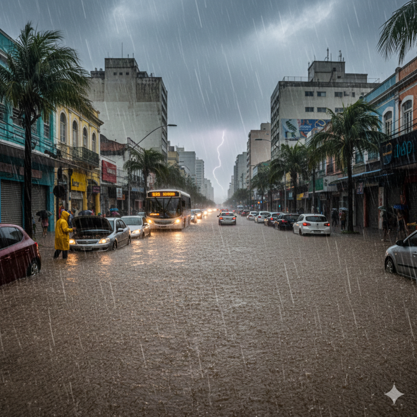 Não enfrente alagamentos, seu carro não é um barco / IA
