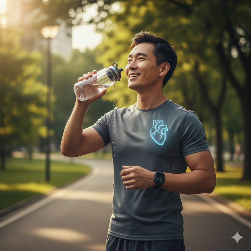 Mais água, menos esforço para o coração / IA