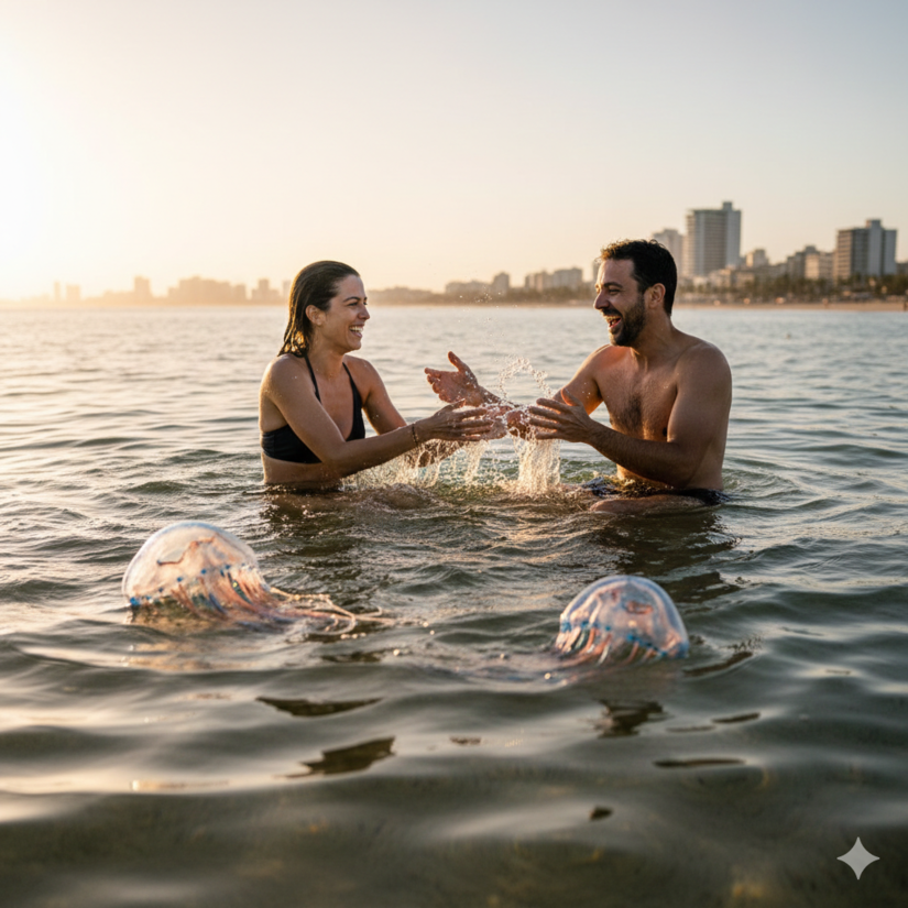 Saia de perto ao ver uma caravela portuguesa, pois ela segue o ritmo das ondulações / IA