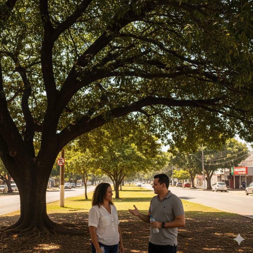 Nada como a sombra em um dia de calor intenso / IA