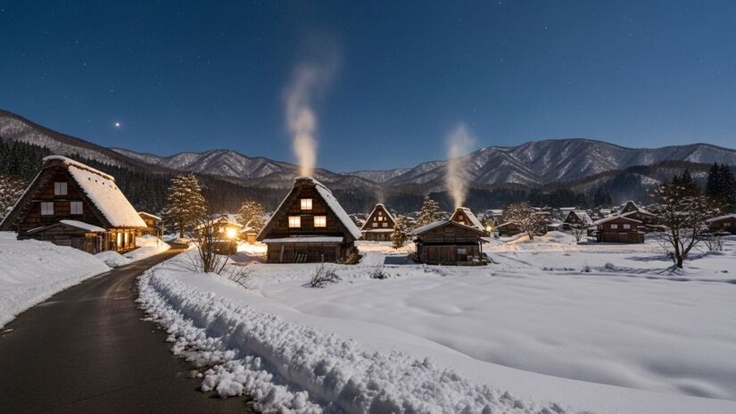 Do Mirante de Ainokura ao Templo Shiramine, a região oferece vistas panorâmicas das montanhas e espaços de contemplação que reforçam a atmosfera de tranquilidade e preservação cultural/ImageFX