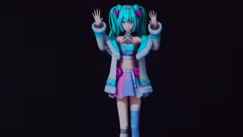 Desde 2010, projeções holográficas dão vida à personagem nos palcos, levando o público a vivenciar a experiência de um show de uma artista que não existe fisicamente. Captura de tela/YouTube/Hatsune Miku