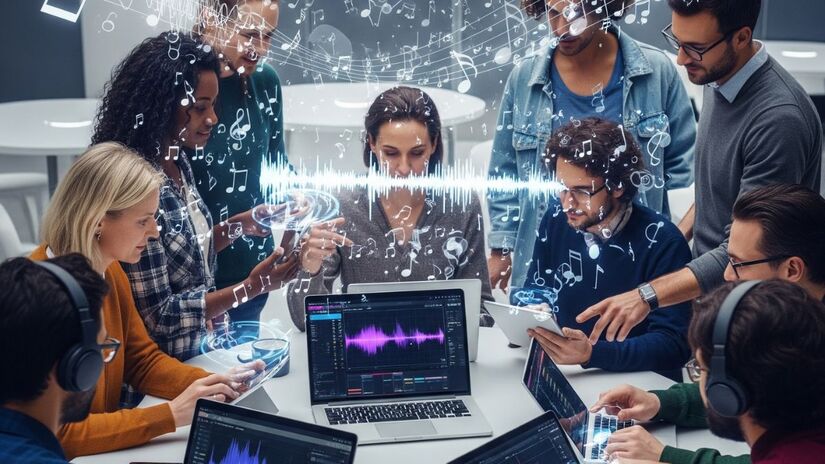 O recurso Lyria 3, da IA Gemini, permite criar músicas de até 30 segundos a partir de comandos simples em texto ou imagem. Imagem ilustrativa/Gemini