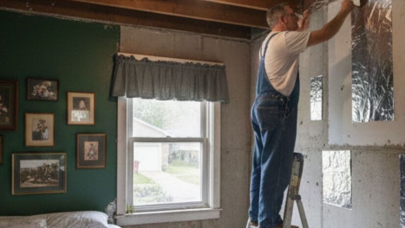 Infiltrações vindas do solo ou da chuva estão entre as principais causas da umidade persistente em paredes próximas a áreas externas, como jardins. Imagem ilustrativa/Gemini