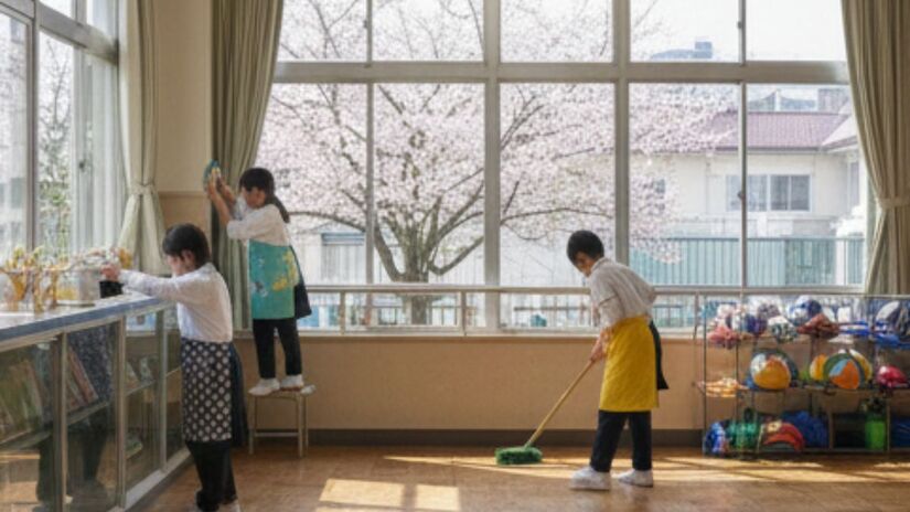 A cultura de limpeza e respeito ao patrimônio público é resultado de consistência, trabalho em equipe e valores ensinados no ambiente escolar desde a infância. Imagem ilustrativa/Gemini