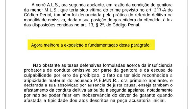 Decisão do TJ-MG que absolveu réu teve trecho com comando de IA mantido no voto/Reprodução