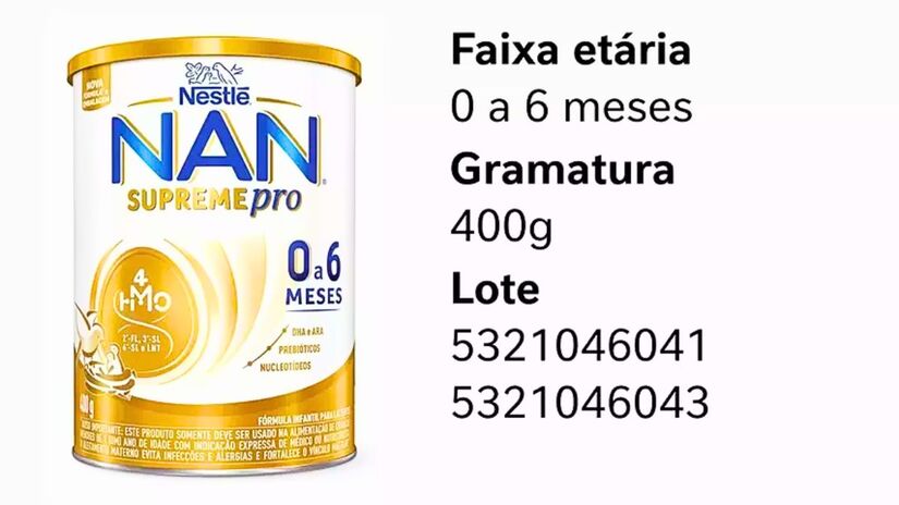 Nan Supreme Pro 400g de 0 a 6 meses/Divulgação