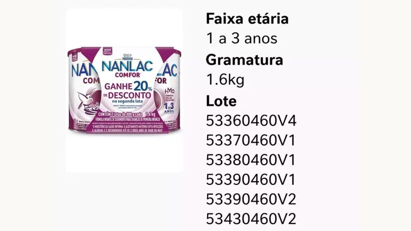 Nanlac Comfor 1.6kg de 1 a 3 anos/Divulgação