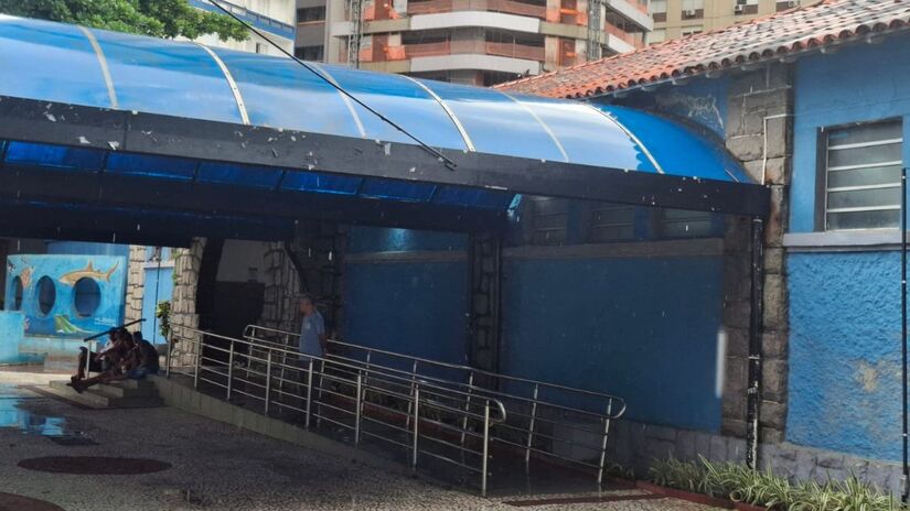 Segundo a Prefeitura, os trabalhos de reforma no Aquário vão contemplar melhorias na instalação elétrica, luminárias e eletrodutos, além da substituição de brises na fachada lateral (Nair Bueno/DL)