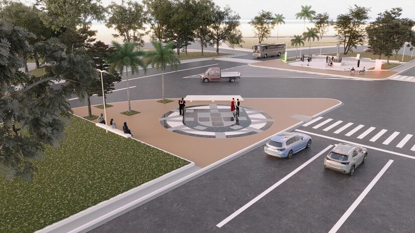 Canteiro central do Itararé receberá reurbanização completa, ligando a Ilha Porchat à divisa com Santos (Divulgação/PMSV)