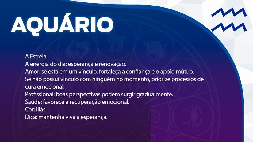  Previsão para Aquário / Arte/DL 