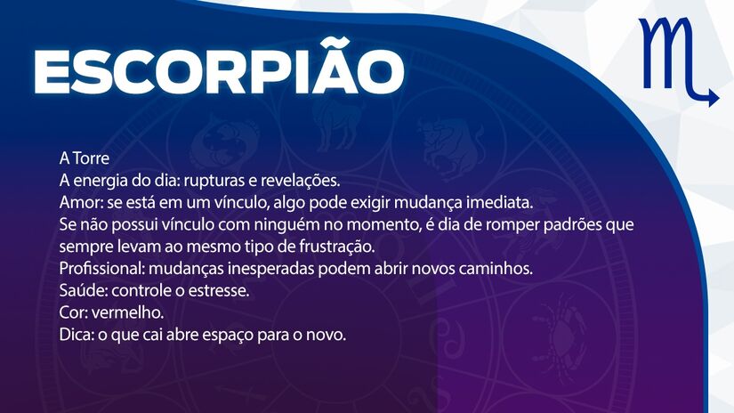  Previsão para Escorpião / Arte/DL 