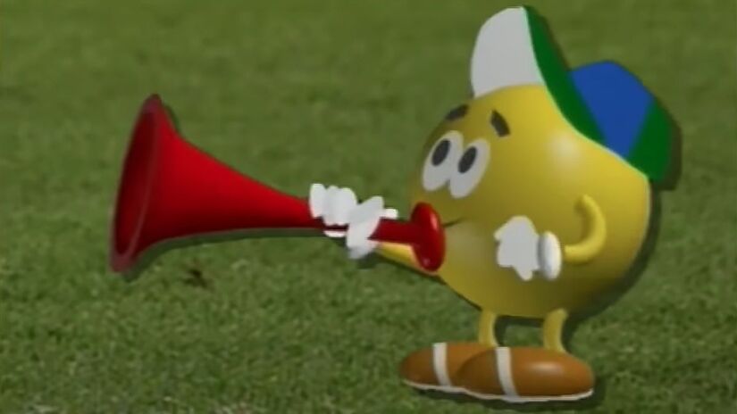 Interação do narrador Luiz Alfredo com o mascote marcou a cobertura esportiva /Reprodução