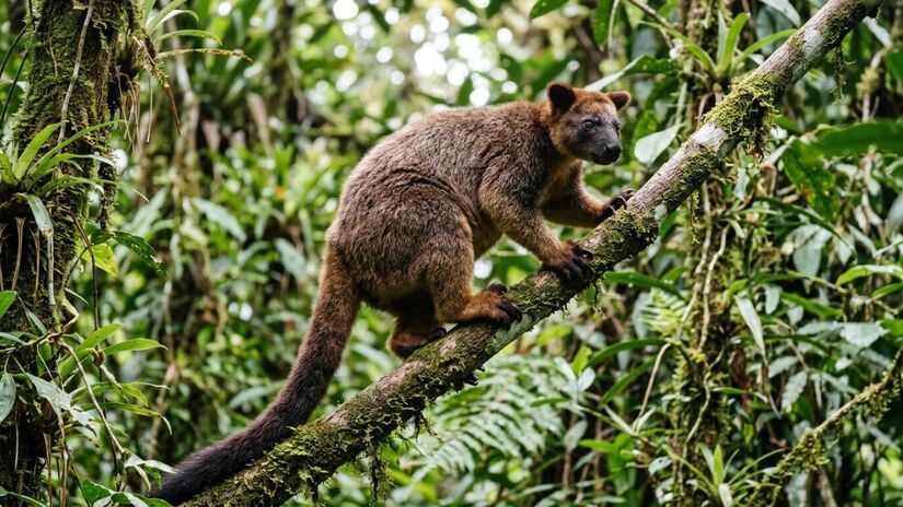 Filhotes permanecem protegidos na bolsa da mãe, como outros marsupiais/Flow
