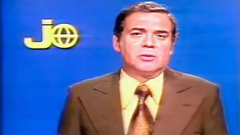 Na nova casa, Domingues entrou para o time do Jornal Internacional como titular da apresentação (Memória Globo/Reprodução)