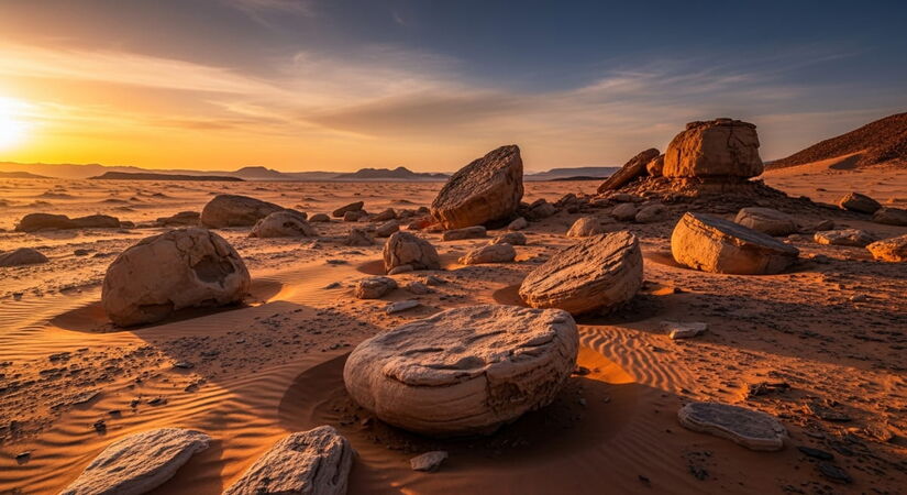 Ali, pedras que pesam centenas de quilos aparecem em posições diferentes a cada temporada, deixando sulcos profundos que provam seu deslocamento / ImageFX