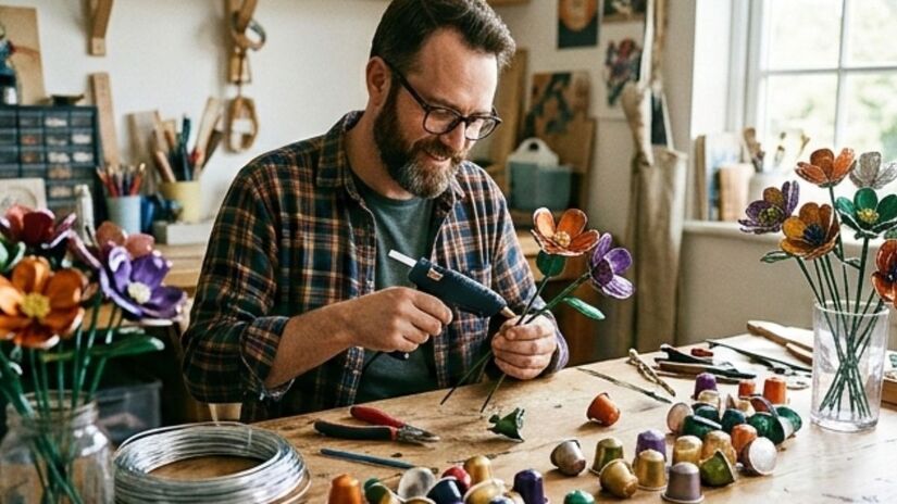 Além de incentivar o consumo consciente, o reaproveitamento das cápsulas reduz resíduos nos aterros e ainda permite que o pó de café seja destinado à composteira. Imagem ilustrativa/Gemini