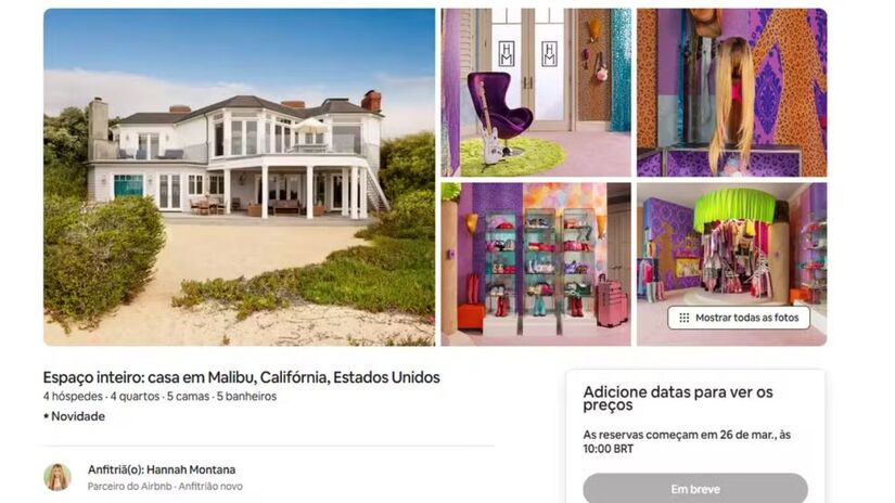 Ação celebra 20 anos da série estrelada por Miley Cyrus /Airbnb