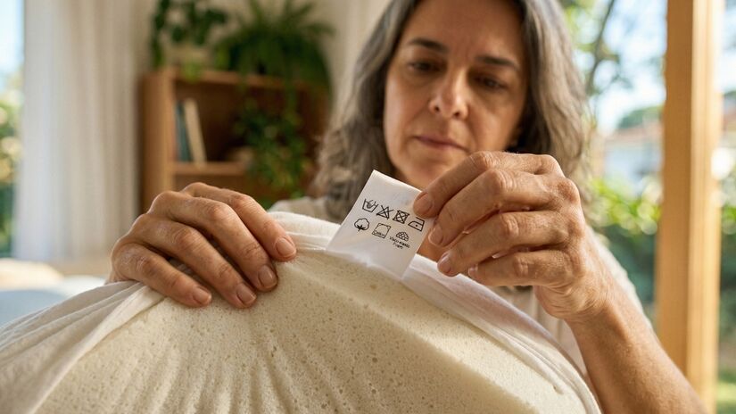 Cuidado com o material: antes de qualquer procedimento térmico, cheque a etiqueta. Espumas como a viscoelástica (Nasa) ou látex podem deformar permanentemente se expostas ao calor excessivo ou imersão / IA/Diário do Litoral
