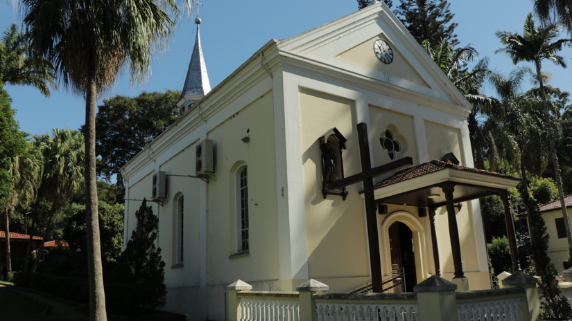 Colonia Helvetia é um distrito fundado em 1888, com uma igreja projetada pelo arquiteto suíço Franz Amstalden e a Sociedade de Tiro ao Alvo, ativa desde 1885 / Reprodução / Prefeitura de Indaiatuba
