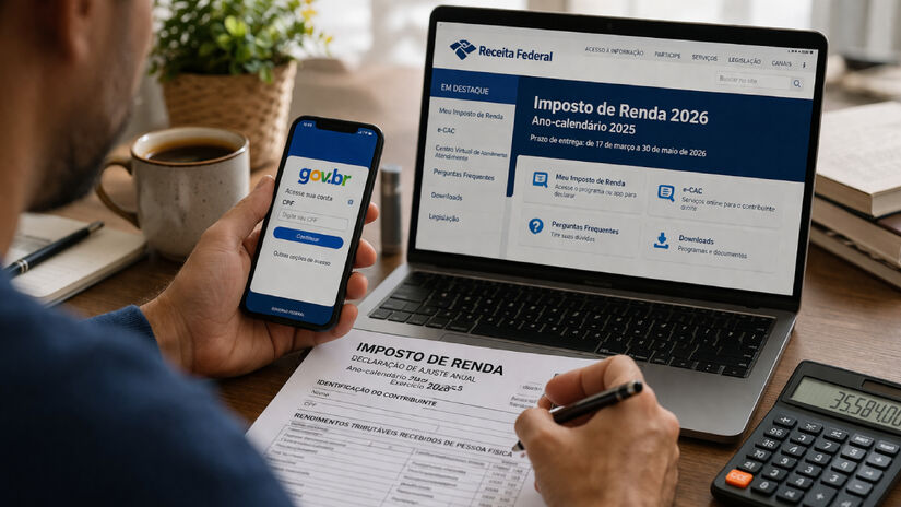 O roubo dessas credenciais permite que o invasor acesse a declaração pré-preenchida / Imagem gerada por IA