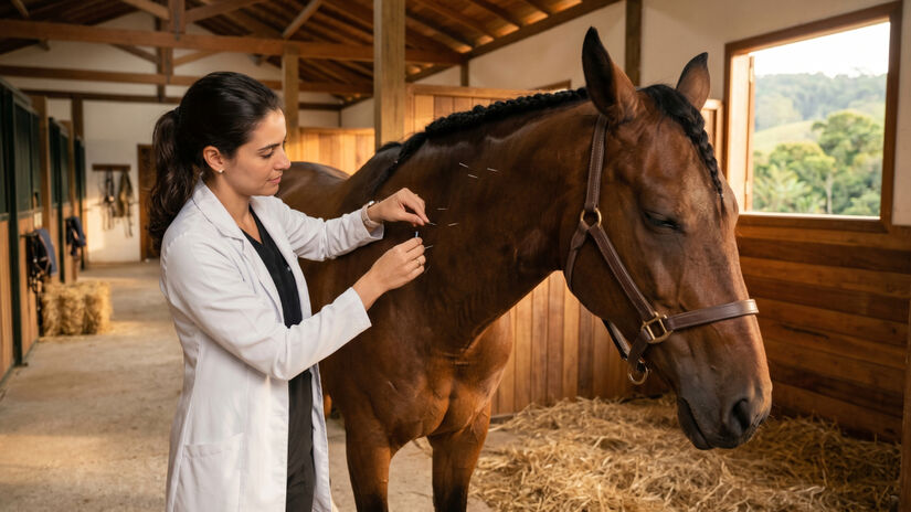 Para cavalos atletas, por exemplo, a terapia ajuda a aliviar a tensão de treinos intenso / Imagem gerada por IA