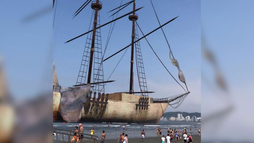 Em janeiro de 2023, foi inaugurado um espaço de realidade virtual no local onde os restos do Veleiro se encontram (Divulgação/PMS)