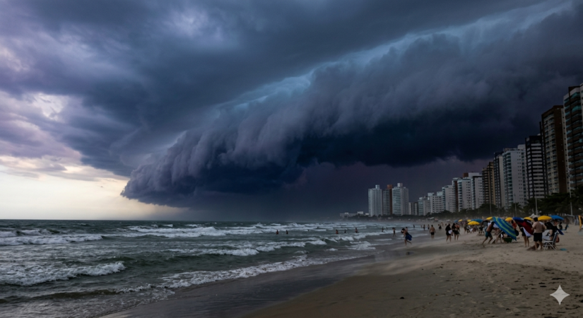 A nova frente fria deve chegar na quarta, dia 8 de abril, a tarde - Imagem ilustrativa gerada por IA/Gemini