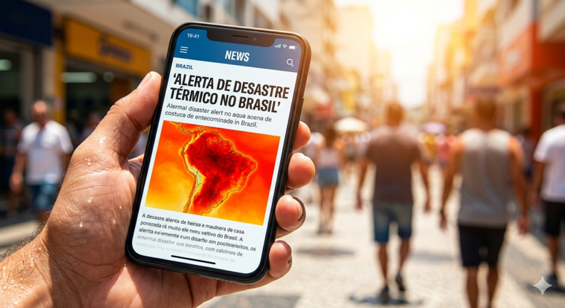 Alerta do Cemaden no celular de leitor / Imagem ilustrativa gerada por IA