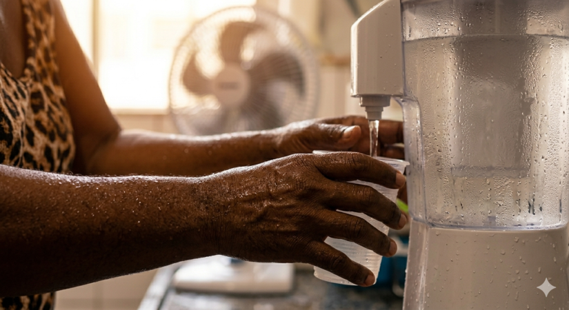 Cuidar dos vulneráveis é prioridade no calor / Imagem ilustrativa gerada por IA