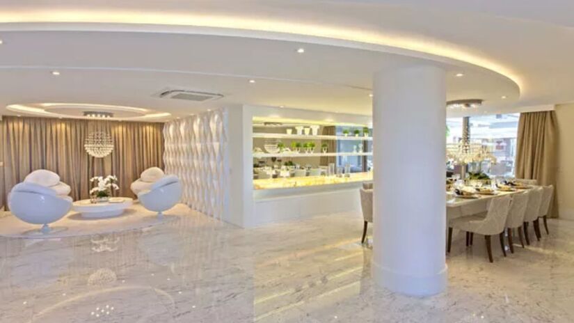 Projeto arquitetônico valoriza linhas curvas e integração entre ambientes /Reprodução