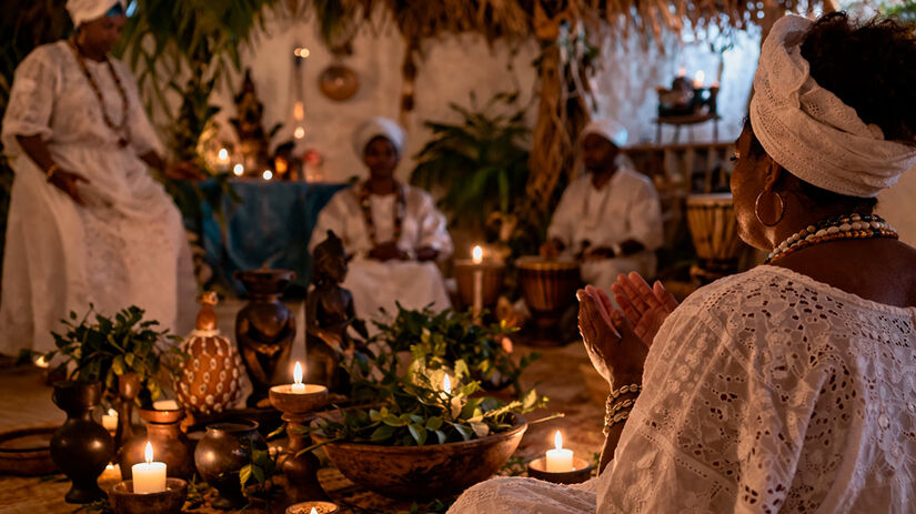 Religiões como candomblé e umbanda observam a Semana Santa de forma distinta dos ritos católicos / Foto: Ilustração gerada por IA
