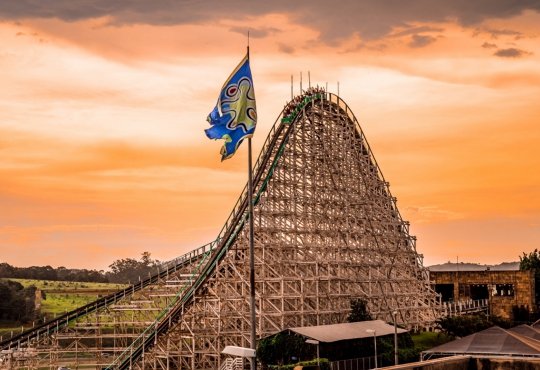 Hopi Hari, em Vinhedo. O parque reabriu neste sábado, e funcionará, por enquanto, somente nos finais de semana, das 10h às 17h