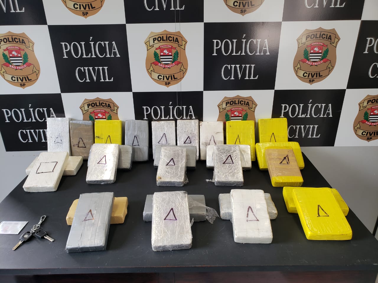 Vinte e sete tabletes de cocaína foram apreendidos (Divulgação/Polícia Civil)