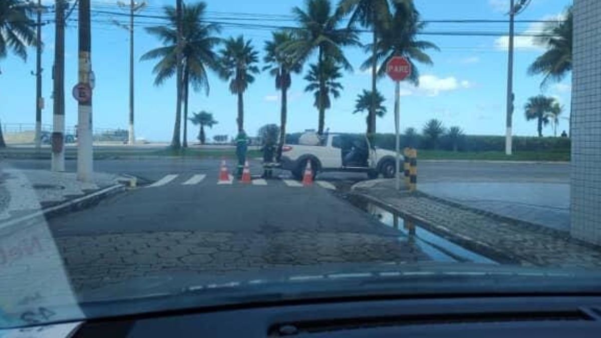 Vazamentos são registrados em Praia Grande