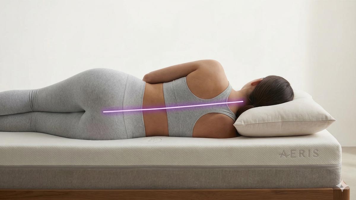 Veja como a coluna deve permanecer em linha reta para garantir o descanso total das vértebras e evitar dores ao acordar