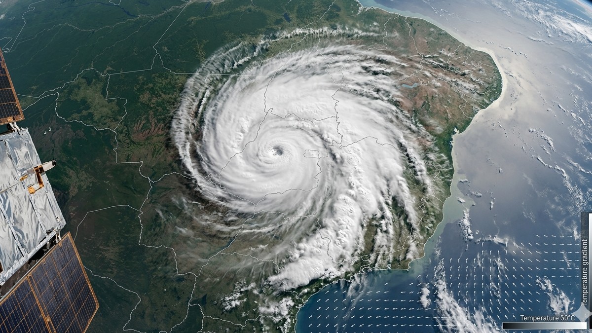 Vórtice ciclônico visto de cima