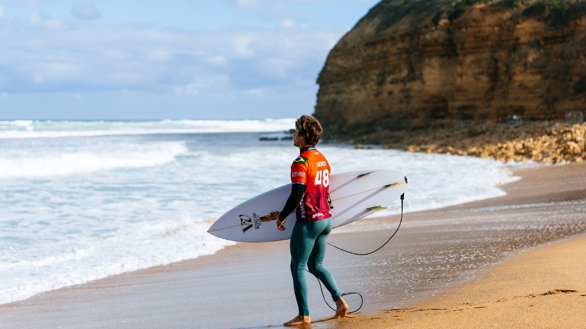 Mateus Herdy antes de sua bateria em Bells Beach