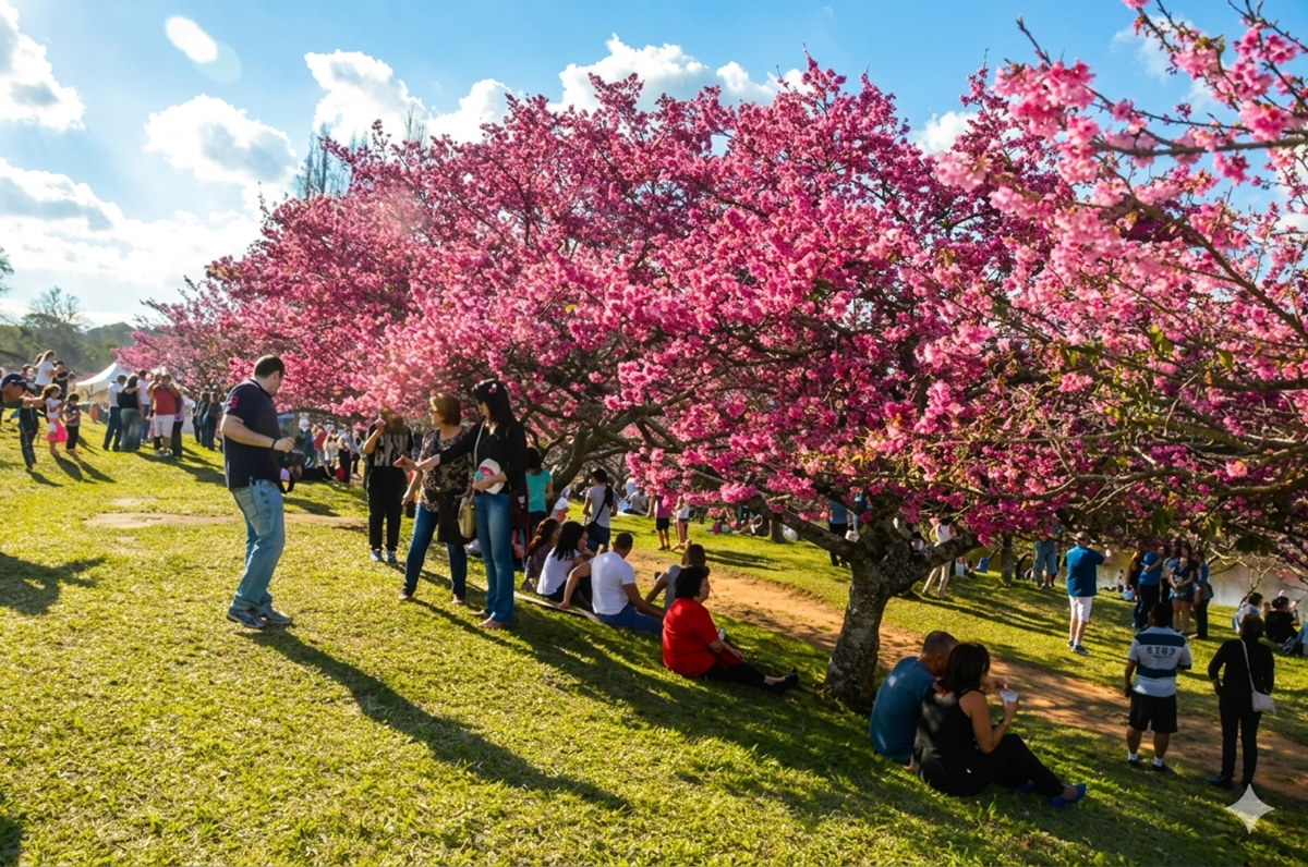 Tradicionalmente, a Festa da Cerejeira atrai milhares de visitantes e impulsiona diversos setores da economia de Garça