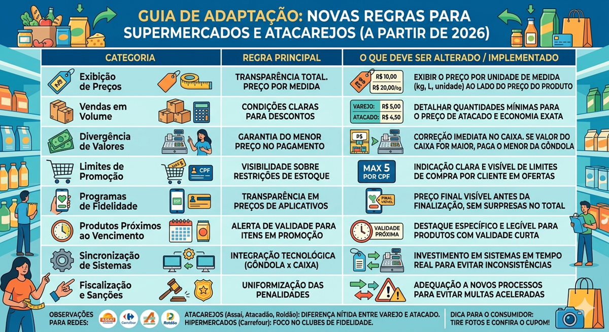 Mudanças nas regras de precificação dos supermercados do Brasil em 2026
