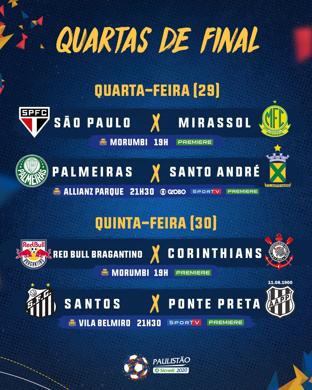 Fase quartas de final do Paulistão confronta times do mesmo grupo