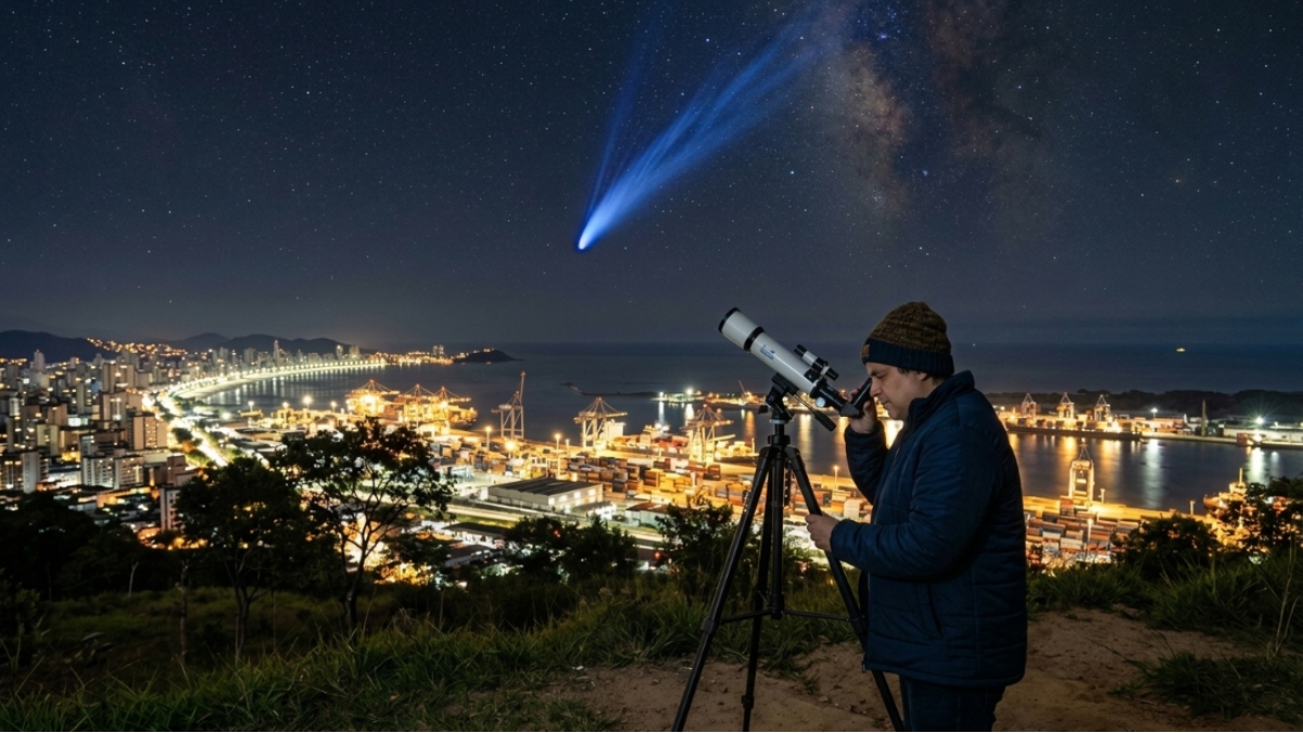 Restam poucos dias: Cometa que viajou 160 mil anos atinge ápice sobre o Brasil nesta semana