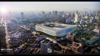 Foto ilustrativa do novo estádio do Santos Futebol Clube